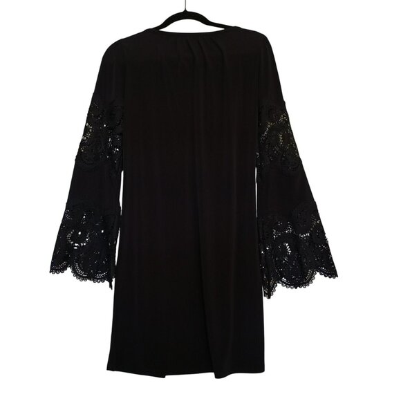 Michael Kors Black Bell Sleeve Dress XS Lace Detail Polyester Blend MSRP $125 - Picture 6 of 12